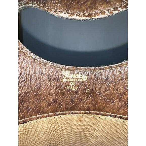 Gucci Vintage Monogram Web Top Handle Bag 1960's Leather Coated Canvas - Picture 12 of 14